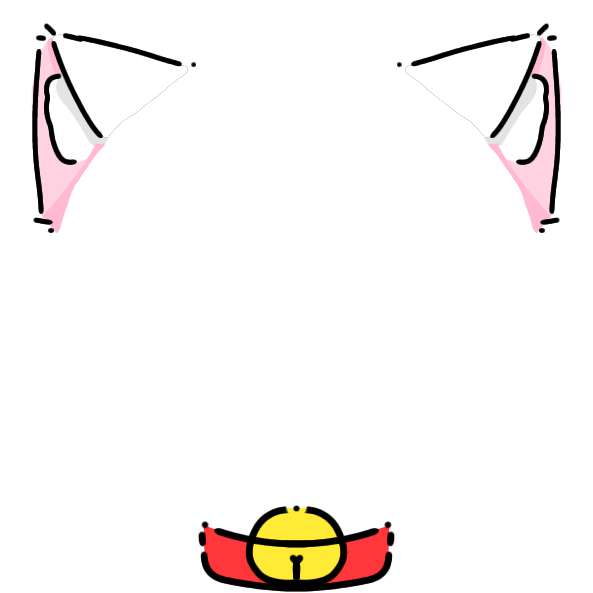 red collar white cat ears Decoration